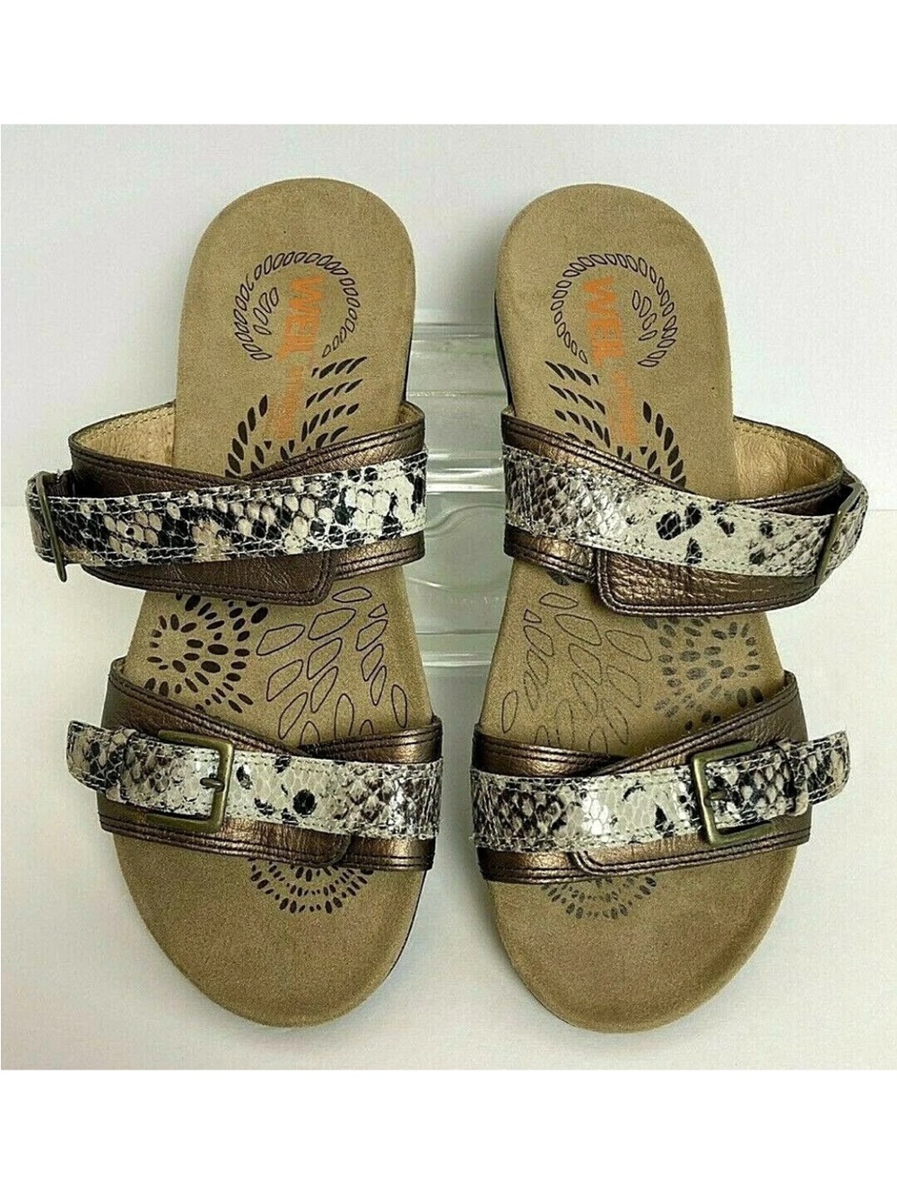Weil Orthoheel 8 B 39 Mystic Sandals Bronze Faux Snake